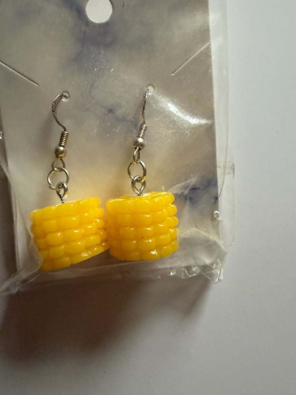 Novelty 3D Resin Corn on the Cob Dangle Earrings